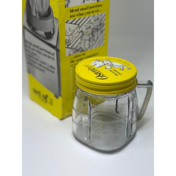 VTG Osterizer Mini-Blend Containers Set 3 in Box 8oz Blender Jars Oster 4" Retro - Picture 2 of 6